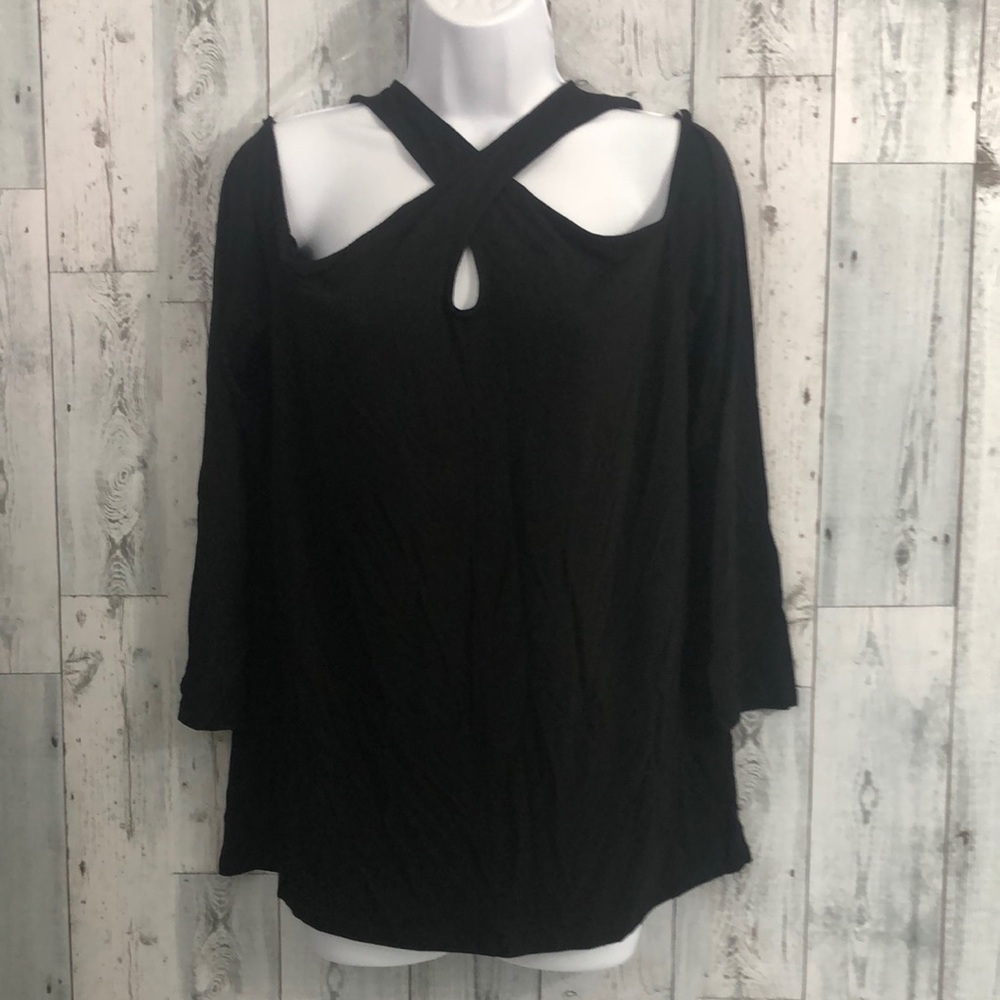 143 Story Cold Shoulder Cross Front Blouse NWT Large